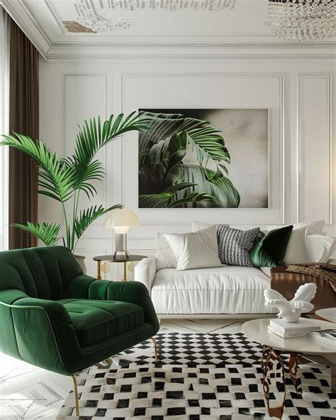 Soothing White And Green Living Room Design And Decoration Ideas