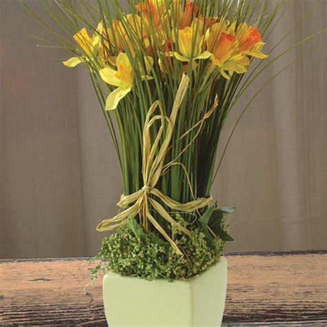 Bol ComfortTrends Kunstbloemen Narcissen 32 X 7 5 X 7 5 Cm Met Pot