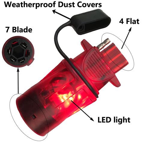 Led Light Test Keeping Work Trailer Plug Adapter Trailer Rv Connector Adaptor New 7 Way Round Rv