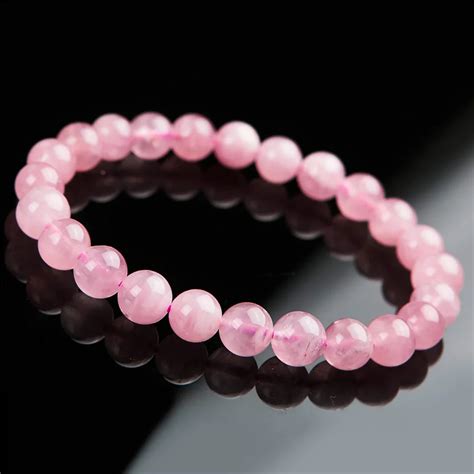 Drop Shipping 8mm Natural Quartz Bracelets For Women Deep Pink Crystal