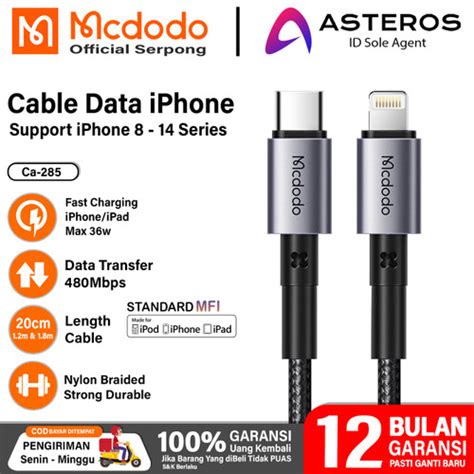 Jual Kabel Data Iphone Type C To Lightning Mcdodo Pd Fast Charging W