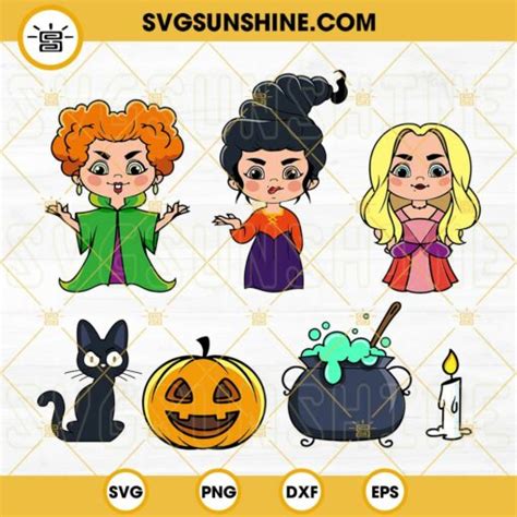 Hocus Pocus SVG Bundle, Hocus Pocus Characters SVG PNG Designs Silhouette Vector Clipart