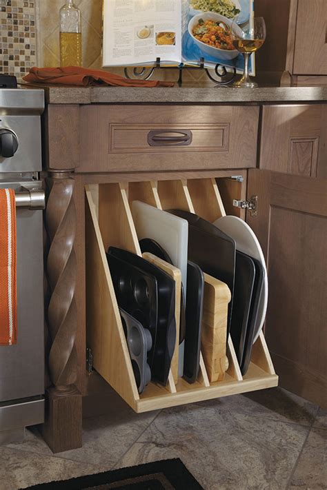 Tray Divider Pull Out Omega Cabinetry Specialty Cabinets