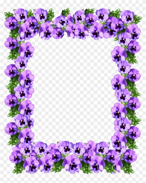 Purple Floral Border Png Pic - Purple Floral Frame Png, Transparent Png - 589x720(#463376) - PngFind