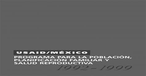 Programa Para La Población Planificación Familiar Y · Sostenible En El Uso De Anticonceptivos