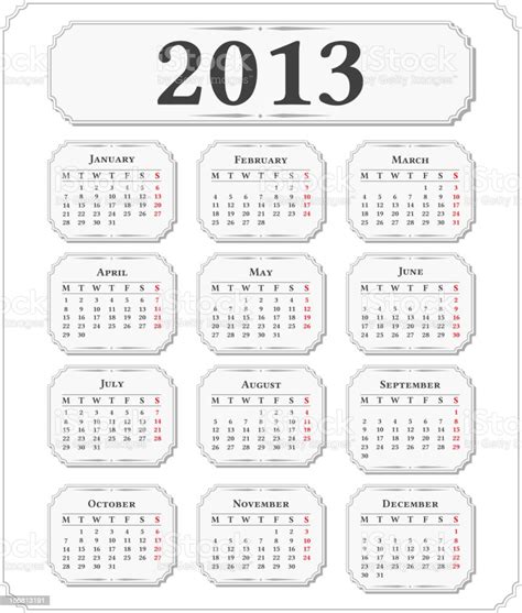 Calendar 2013 Stock Illustration Download Image Now 2013 Calendar