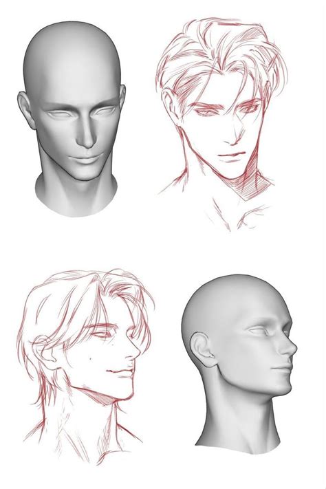 Three Different Types Of Head And Shoulders For An Animation Character