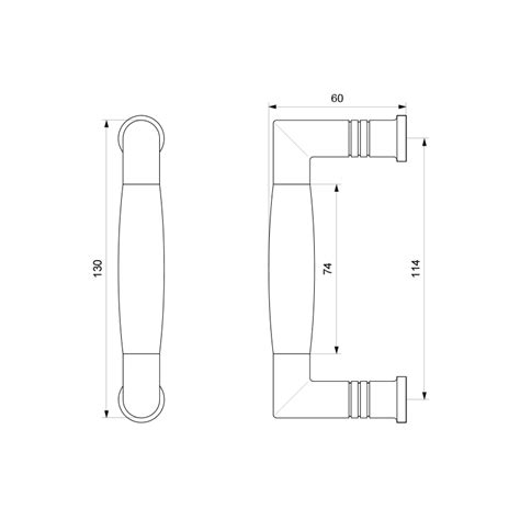 Deurgreep Ton Model Ika RVS Geborsteld RVS Gepolijst 130x60mm