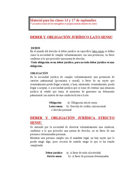 Deber Y Obligación Jurídico Lato Sensu Pdf