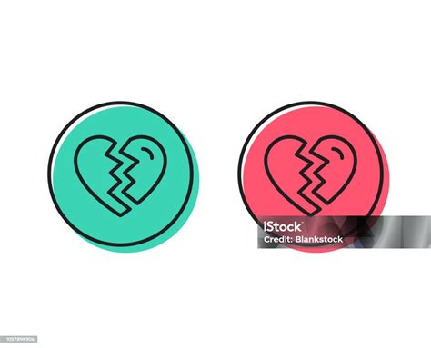 Break Up Love Line Icon Divorce Sign Vector Stock Illustration Download Image Now Circle