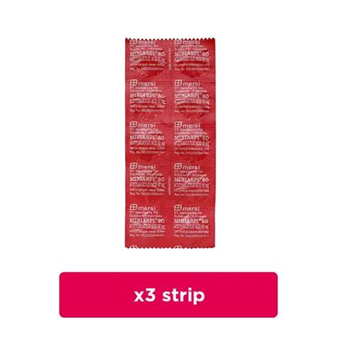 Miniaspi 80 Mg 3 Strip 10 Tablet Strip Obat Rutin Kegunaan Efek