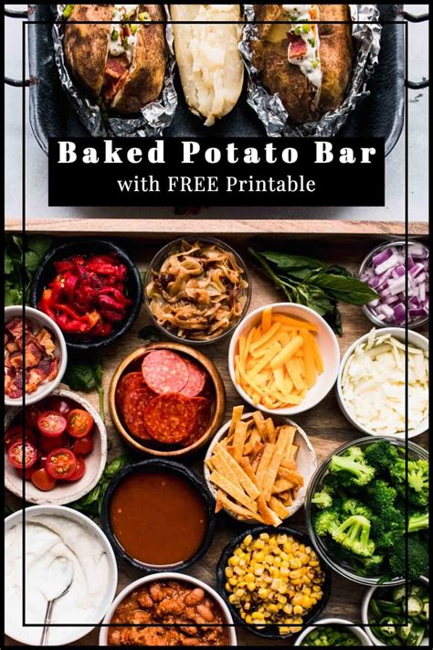 Baked Potato Bar // How To with Free Printable | Platings + Pairings