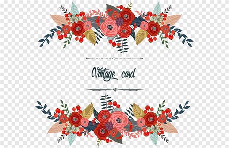 Floral Vintage Card Illustration Plant Vine Flowers Floral Border