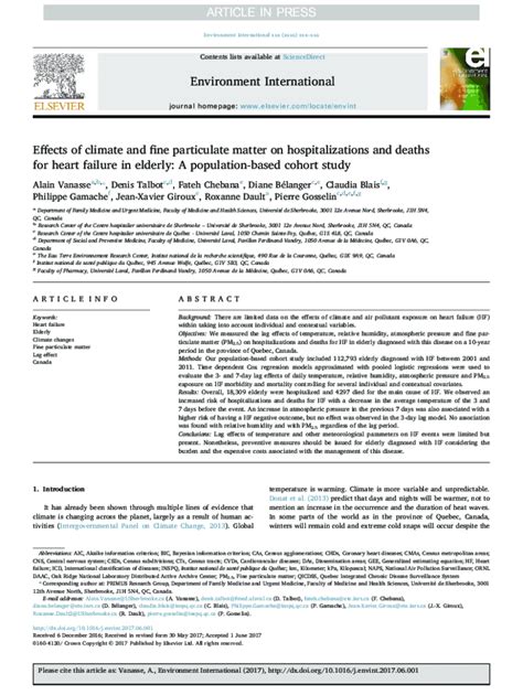 Fillable Online Espace Inrs Effects Of Climate And Fine Particulate