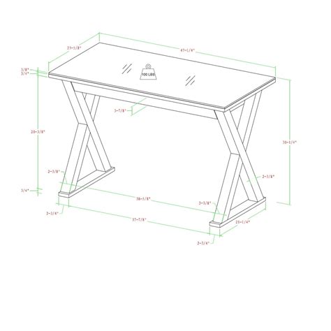 Middlebrook 48 Inch X Frame Glass Top Computer Desk Overstock