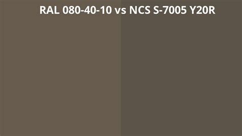 Ral 080 40 10 Vs Ncs S 7005 Y20r Ral Colour Chart Uk