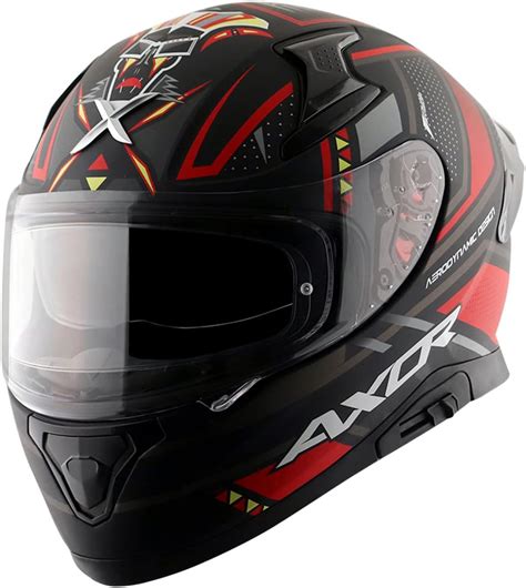 Axor Apex Tiki Full Face Helmet Dull Black Red Sizel59 60 Cm