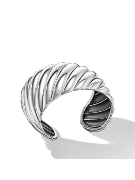 David Yurman Sterling Silver Sculpted Cable Cuff Bracelet Farfetch