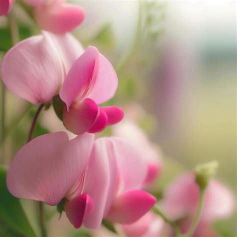 As flores rosas da ervilha de cheiro exalam uma fragrância delicada e