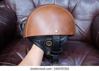 Vintage Leather Motorcycle Helmet Classic Stock Photo 1505707322 ...