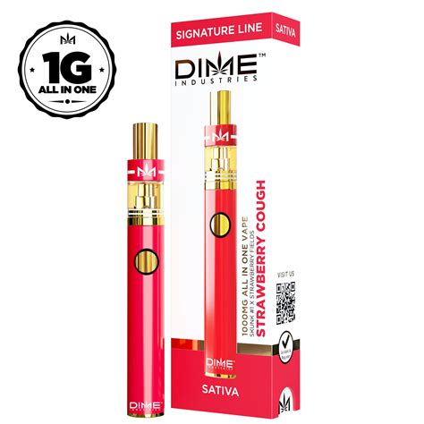 1g Thc Disposable Vape Strawberry Cough By Dime Industries Sativa