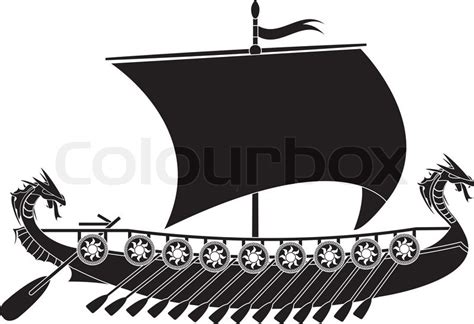 Drakkar Viking Stencil Vector Stock Vector Colourbox