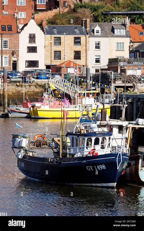 Pleasure And Fishing Boats On The River Esk Whitby North Yorkshire