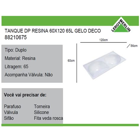 Tanque Duplo Redondo Resina Branco L Decoralit Leroy Merlin