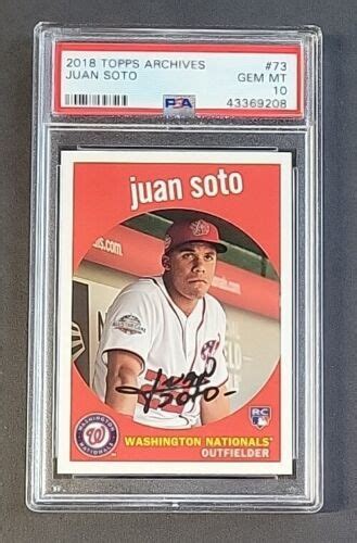 Juan Soto Topps Archives Rc Psa Gem Mint Rookie Mlb Ebay