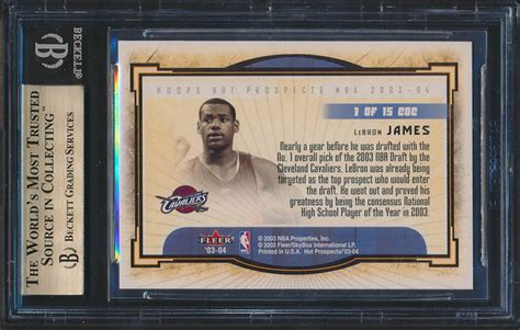 Lebron James Hoops Hot Prospects Cream Of The Crop Bgs