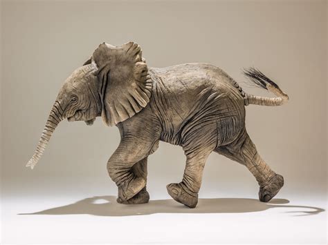 Baby Elephant Sculptures - Nick Mackman Animal Sculpture