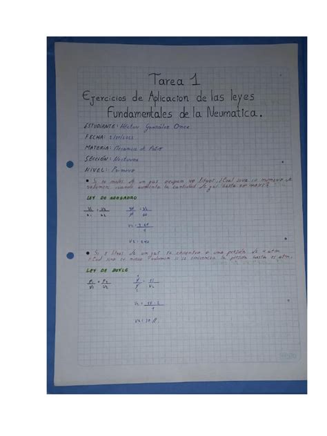 Ejercicios De Aplicación De Las Leyes Fundamentales De La Neumática Pdf