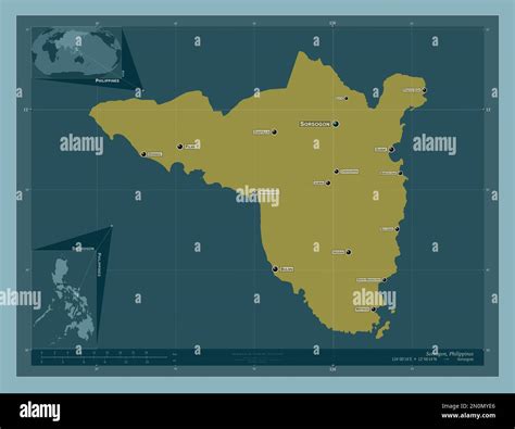 Sorsogon Province Of Philippines Solid Color Shape Locations And