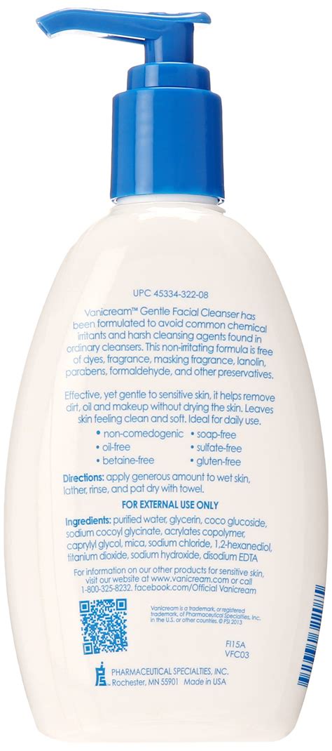 Vanicream Gentle Facial Cleanser With Pump Dispenser Fragrance