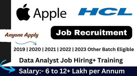 Apple Hiring HCL Recruitment Data Analyst Hiring Training