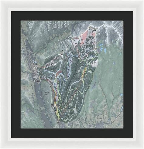 Telluride Ski Trail Map - Framed Print | Ski trails, Telluride skiing ...