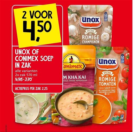 Unox Of Conimex Soep In Zak Aanbieding Bij Jan Linders Folders Nl