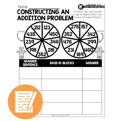 Lucky To Learn Math 3 Digit Addition With Base Ten Blocks Lesson 3