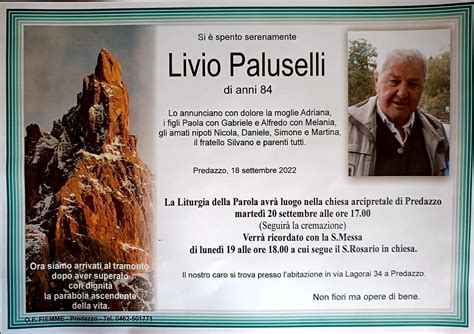 La comunità di Primiero si stringe alla famiglia di Livio Paluselli l