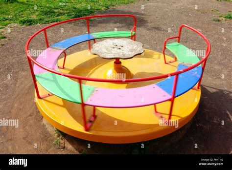 Colorful Carousel Spinning Round Fast Stock Photo Alamy