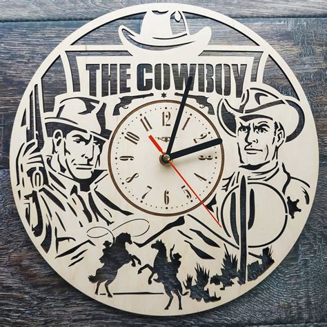 WESTERN COWBOY Wall Art Clock Home Kitchen Living Room Decor - Etsy