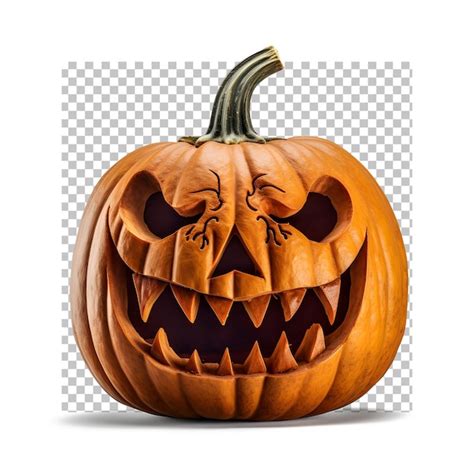 Premium PSD | Scary carved pumpkin face psd