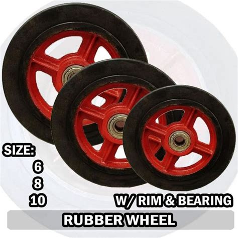 Rubber Wheel Gulong Pang Pushcart Kartilya 6inch 8 Inch 10inch Lazada PH