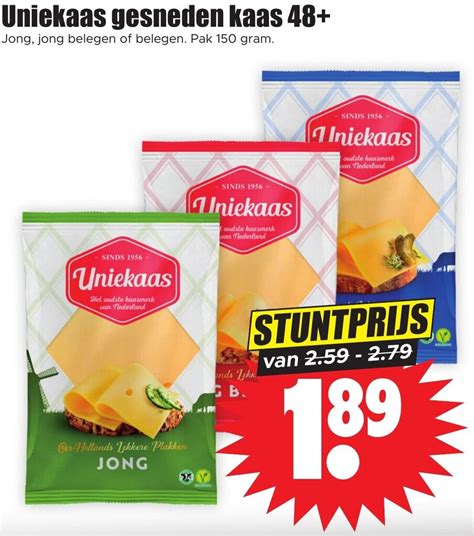 Uniekaas Gesneden Kaas G Aanbieding Bij Dirk