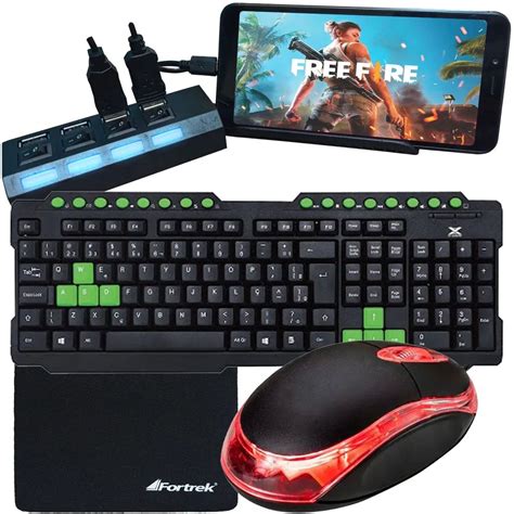 Kit Gamer Para Celular Teclado Mouse Óptico CM10 Pad Speed