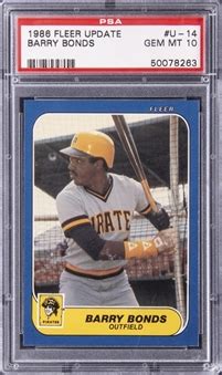 Lot Detail Fleer Update U Barry Bonds Rookie Card Psa Gem