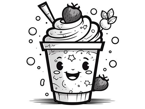 Delightful Smoothie Coloring Page Coloring Page