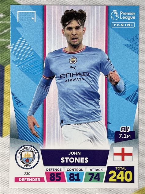 John Stones Manchester City Base Panini Premier League Adrenalyn Xl