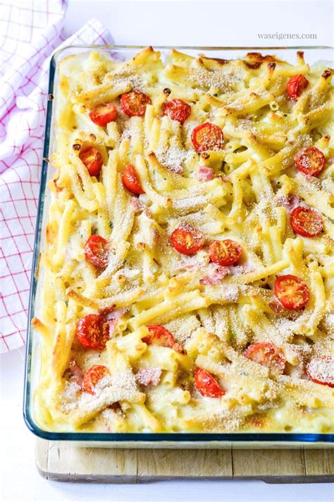 Makkaroni Auflauf Mit Schinken Gorgonzola Schneller Nudelauflauf