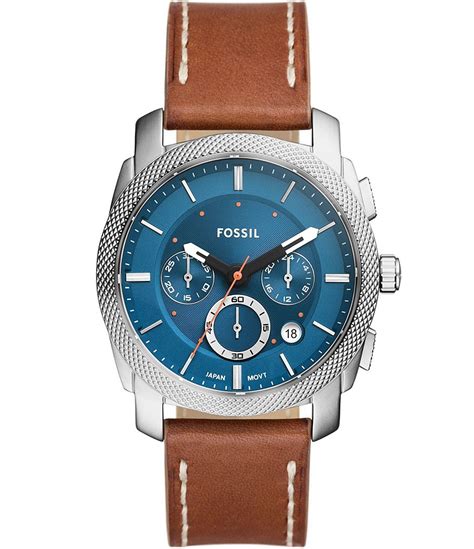 Fossil Men S Machine Chronograph Brown Leather Strap Watch Dillard S